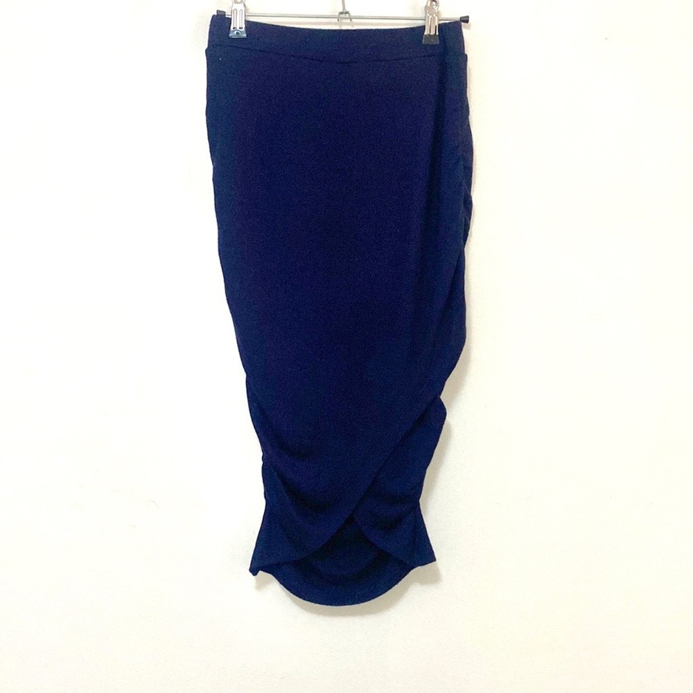 Bardot - Dark Blue Ruched Skirt - Size 10 - Picture 1 of 5